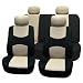 41oPHv1XbIL. AA75  Fh fb051114 Multifunctional Flat Cloth Car Seat Covers Front Airbag Compatible and Rear 40/60 Split Beige & Black Color