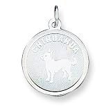 Sterling Silver Chihuahua Disc Charm with 20 inch Sterling Silver Chain