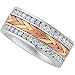 14K Three Tone Diamond Anniversary Band Ring
