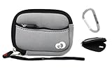 3.5" Camera Hard Case for Olympus SZ-10 Digital Camera Sleeve Case With External Compartment Pocket Color Black. + An Ekatomi Hook. / Grey. + An Ekatomi Hook.