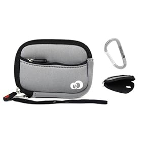 3.5 Camera Hard Case for Canon PowerShot SD770 IS Digital Camera Sleeve Case With External Compartment Pocket Color Black. + An Ekatomi Hook. / Grey. + An Ekatomi Hook.