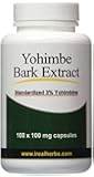Yohimbe Bark Extract - Standardized to 3% Yohimbine HCL - 100 mg x 100 Capsules