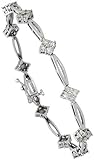 14k White Gold (8 mm wide) 7 Tennis Bracelet, w/ 40 Round Brilliant Diamonds; Total Carat Weight: 2.00; Clarity: SI; Color: H-I