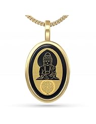 Buddha Necklace with Metta Prayer 1 Imprinted in 24kt Gold on Onyx Stone