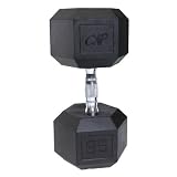 Cap Barbell Rubber Coated Hex Dumbbell with Contoured Chrome Handle