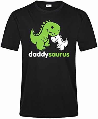 Daddysaurus Rex Funny Dinosaur Men's T-Shirt (M, Black)