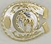 Horseshoe Shaped Standing Horse German Silver Belt Buckle  3-1/2" x 3 "