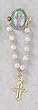 Rosary Lapel Pin with White Beads and Cross - Divine Child - MADE IN ITALY
