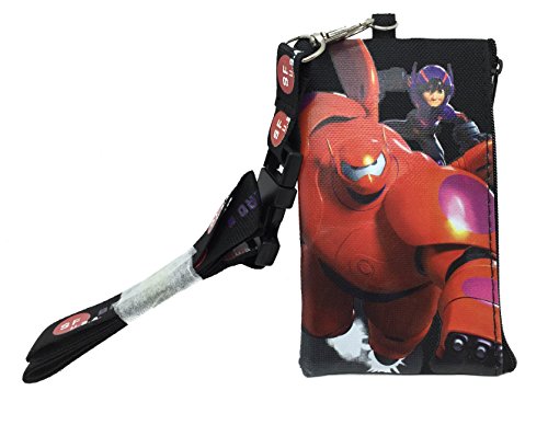 New Hit 2014 Movie Disney Big Hero 6 Lanyard Id Ticket Iphone Key Chain Badge Holder Wallet- Black Hero and Bay Max (Big Hero 6)
