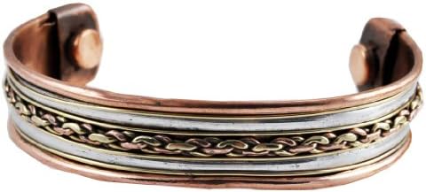 White Metal Copper Brass Three Metal Bracelet, TB33