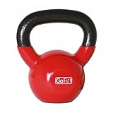 GoFit 15-Pound Red Kettlebell with Vinyl Coating, Iron Core Training DVD and Exercise Booklet