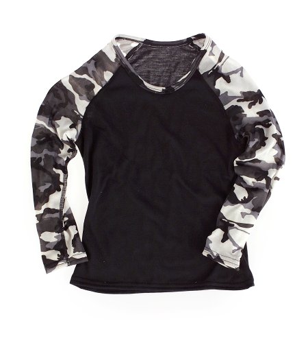 Hot Chillys Pepperskins Baseball Crewneck Kids (Black / Storm) - X-Small