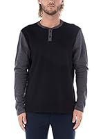 Nike Hurley Camiseta Manga Larga Orange Street Henley (Negro / Gris)