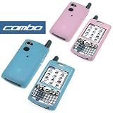 Bargaincell- 2-Piece Value Combo Pack Of Palm Treo 650, 700, 700w, 700p, 700wx PDA Smartphone Protective Silicon Skin Cover Cases- ( Blue + Pink )