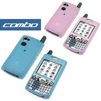 Bargaincell- 2-Piece Value Combo Pack Of Palm Treo 650, 700, 700w, 700p, 700wx PDA Smartphone Protective Silicon Skin Cover Cases- ( Blue + Pink )