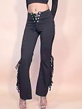 Junior Ladies Boot Cut Pants with Grommet & Fringe