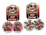 Ink Love Life Rock Out Tattoo Shell Earrings