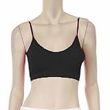 Black Short Cami Style Spaghetti Strap Padded Bra