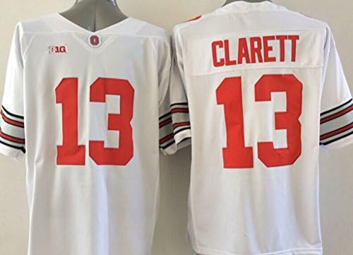 Men's Ohio State Buckeyes NO.13 CLARETT Football Jersey (White)
