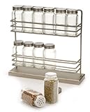 RSVP Stainless Steel Two-Tier Spice Rack with 12 Bottles