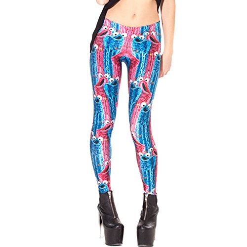 JOYHY Women's Stretchy Digital 3D Printed Plus Size Footless Leggings Pants