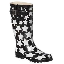 Star Spots Rain Boots - Black