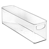 InterDesign Storage Organizer Bin with Lid for Kitchen, Pantry, Cabinets, Office - 16" x 4" x 5", Cl