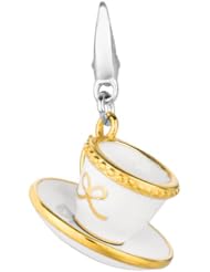 Sterling silver and Enamel VINTAGE TEACUP (Charm)