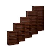 5-Shelf Radiused Hardwood Veneer Bookcase in Cherry - LLR85052
