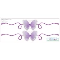 Purple Butterfly Scroll Wall Mural Stickers - butterflies baby nursery girls room decor nursery girl room decor decoration decorations sticker bedroom bathroom walls vinyl