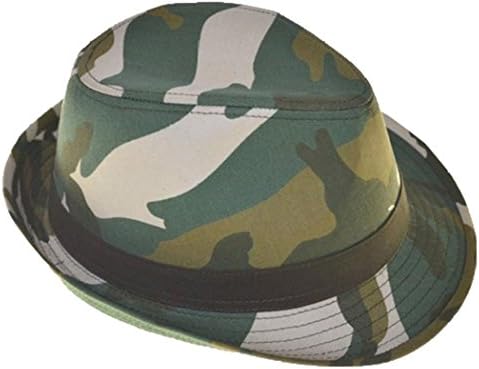 Men's Camouflage Fedora Hat Olive Green Camo