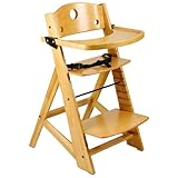 Keekaroo Adjustable Height Right Wood High Chair with Tray - Natural