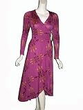 MARA HOFFMAN Long Silk Wrap Dress in Raspberry