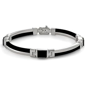 Mens 14k White Gold Caucho Bracelet by Amazon.com Collection