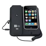 GSI Quality Retro POP Handset, Docking Station And Speaker For Apple iPhone 3G/4/4S - Connect To iPod, iPad, Droid Smartphone, Blackberry, Samsung Galaxy S, Or To Computer For Skype And VOIP Calls - Black