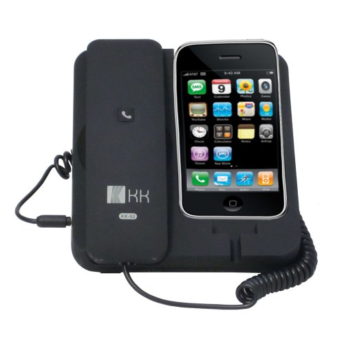 GSI Quality Retro POP Handset, Docking Station And Speaker For Apple iPhone 3G/4/4S - Connect To iPod, iPad, Droid Smartphone, Blackberry, Samsung Galaxy S, Or To Computer For Skype And VOIP Calls - Black