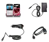 HTC Status (AT&T) Premium Combo Pack - Purple Love Heart and Flowers Design ....