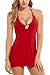 Avidlove Sleepwear Womens Chemise Sexy Nightie Full Slip Lace Babydoll Dress Red Small