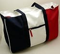 Trendig Shopper/Strandtasche/Weekender-blau/weiß/rot