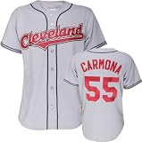 Fausto Carmona Majestic MLB Road Grey Replica Cleveland Indians Jersey - XX-Large