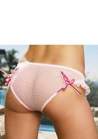 Mesh Underwire Bra and Ruffle Panty Set