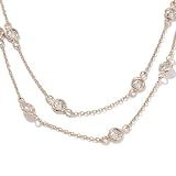 9.50ct Absolute&trade; Bezel-Set Station 3-Row 16 Bib Necklace