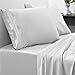 Sweet Home Collection 1800 Thread Count Egyptian Quality Brushed Microfiber 4 Piece Deep Pocket Bed Sheet Set, King, Silver