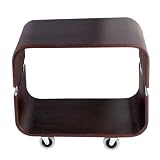 Adesso Contour Rolling End Table, Walnut