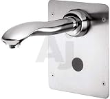  : Gerber 448129 Electronic Wall-Mounted Lavatory Faucet with Stainless Steel Face Plate, Water Proof Housing, Programmable, Hard Wired and Requires Transformer (Sold Separately): 9 in. Spout