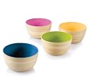 Bambu 4-1/2-Inch Diameter Mini Me Outside-In Bowl, Set of 4, Multi Color