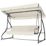 Balancelle de jardin Beige - 4 places, 230cm x 120cm x 166cm DIVERSES COULEURS AU CHOIXpar Jago