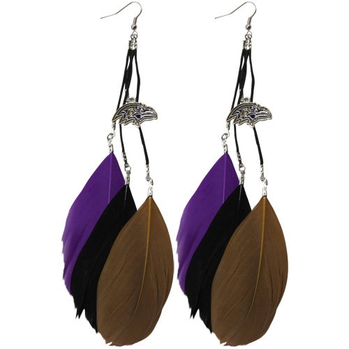 Baltimore Ravens Fan Feather Earrings