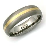 Geti Mens Ring 7mm Titanium And Gold Ring Ge 2210 15mm 18y Size Z2