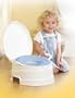 PRI 4-In-1 Soft Seat Toilet Trainer and Step Stool White with Pastel Blue Seat